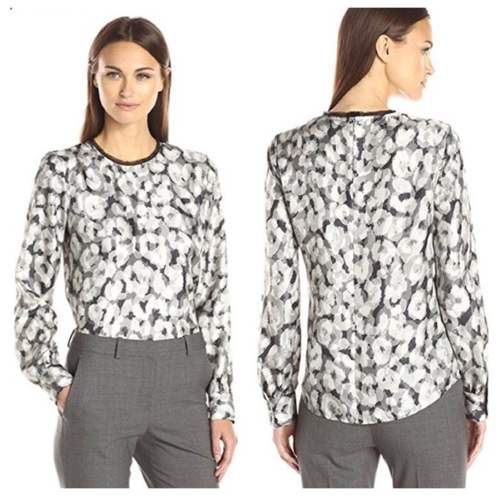 theory eri blouse in reflect print